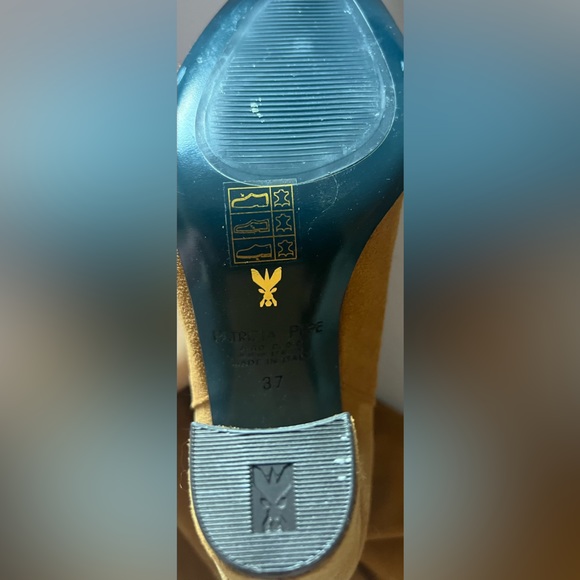 New in box Patrizia Pepe camel suede over the knee heeled boots 37 7 - Picture 5 of 8